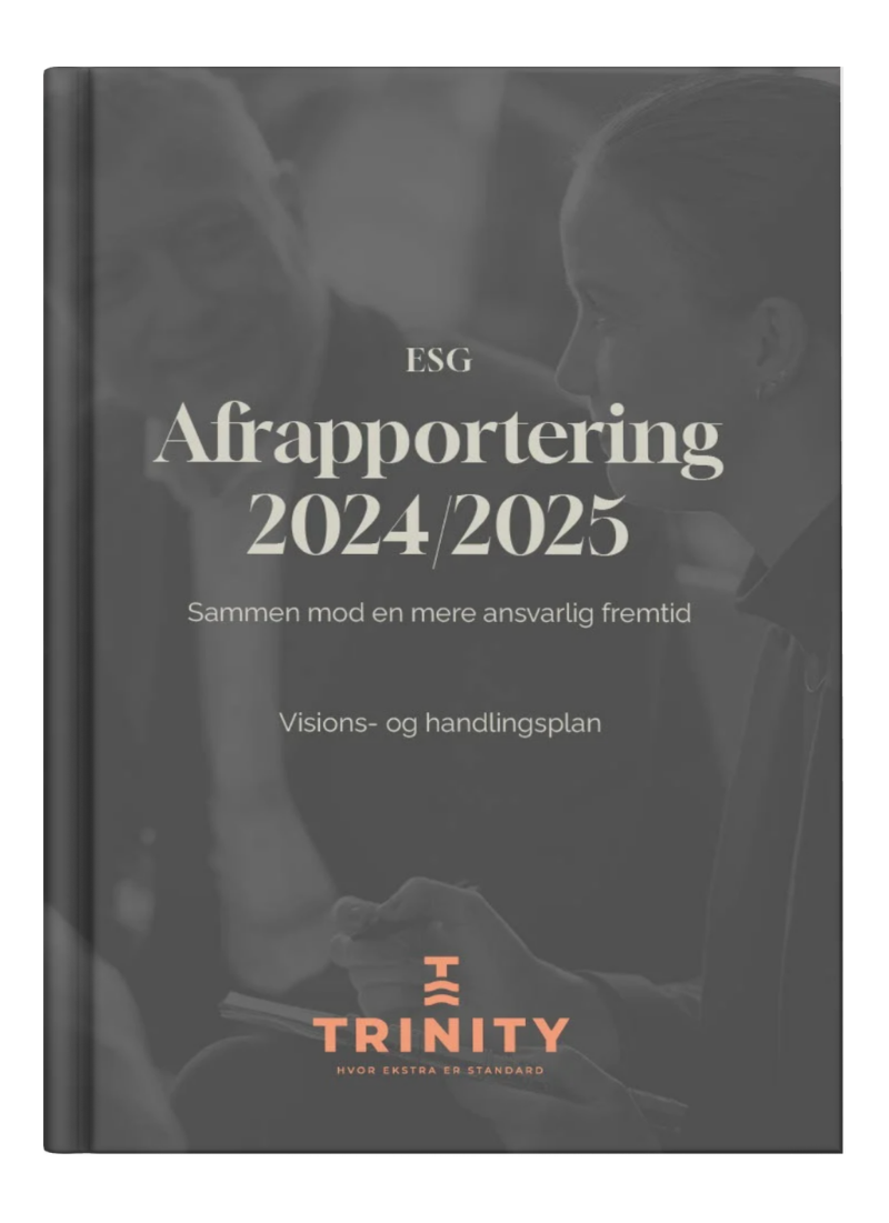 esg afrapportering 20242025 forside Forsiden på Trinitys afrapporting for 2024/2025